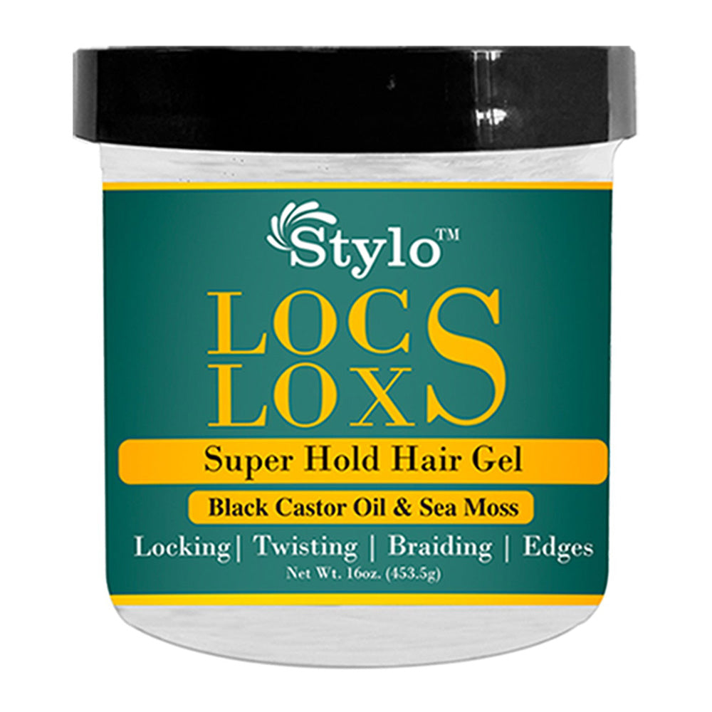 Stylo Locs Loxs Super Hold Hair Gel with Black Castor Oil and Sea Moss 16Oz (453.5g)